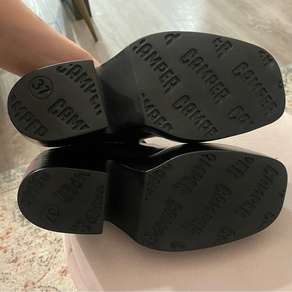 NWOT Camper Billie Platform Mary Jane Heeled Leather Shoes in Burgundy - Picture 8 of 13